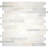 MS International Greecian White Interlocking 12 in. x 12 in. x 10 mm Polished Marble Mesh-Mounted Mosaic Tile
